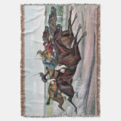 Vintage Rennpferde mit Vollblut Decke (Vorderseite Vertikal)