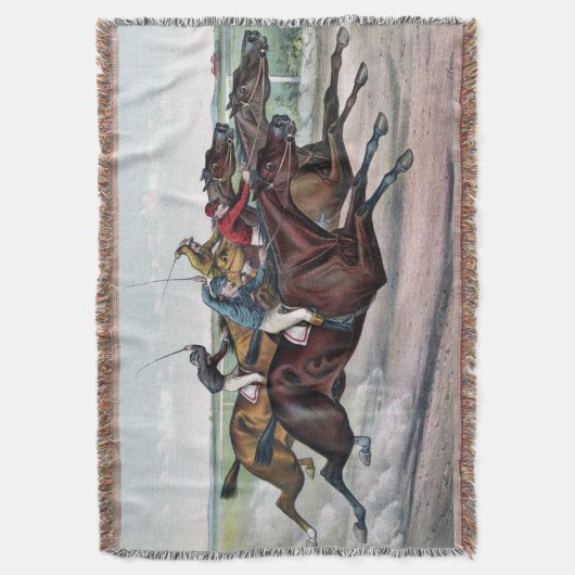 Vintage Rennpferde mit Vollblut Decke (Vorderseite Vertikal)