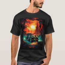 Vintage-Rennsonnenuntergangs-T-Shirt