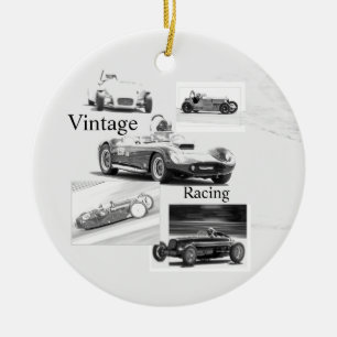 Vintage-Rennsport Keramik Ornament