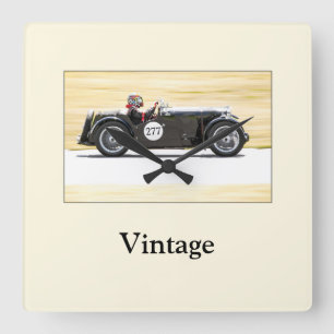 Vintage-Rennsport Quadratische Wanduhr