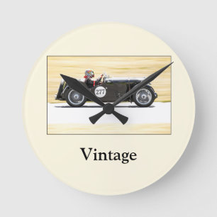 Vintage-Rennsport Runde Wanduhr