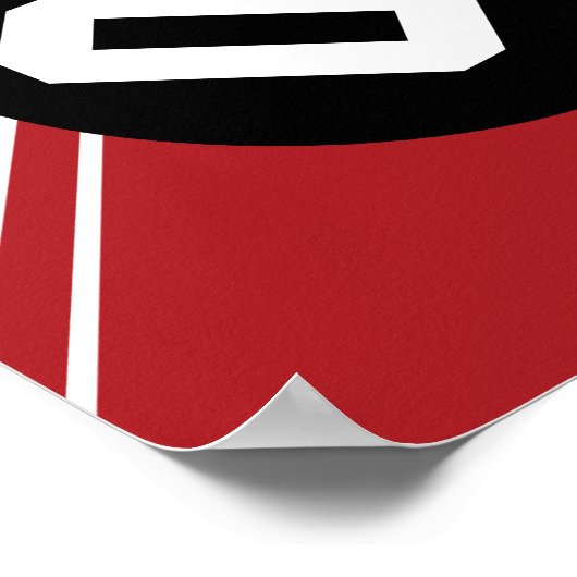 Vintage Rennstreifen - Rot und Schwarz Poster (Ecke)