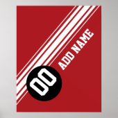 Vintage Rennstreifen - Rot und Schwarz Poster (Vorne)