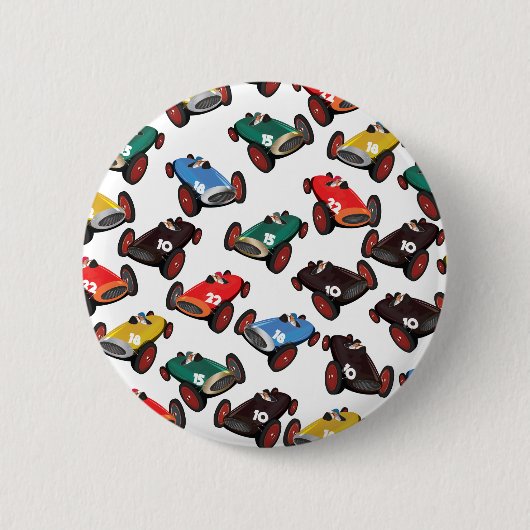 Vintage Rennwagen Button (Vorderseite)