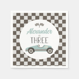 Vintage-Rennwagen Dritter Geburtstag Serviette