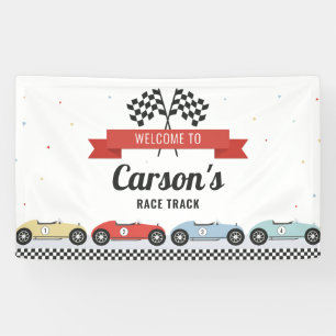 Vintage-Rennwagen-Geburtstags-Hintergrund-Banner Banner