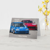 Vintage Rennwagen Geburtstagskarte Karte (Gelbe Blume)