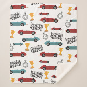 Vintage Rennwagen mit blauer und roter Schnelle Re Sherpadecke