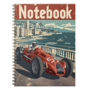 Vintage-Rennwagen Monaco Spiral-Notizbuch Notizblock