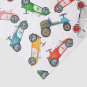 Vintage-Rennwagen-Muster Seidenpapier (Detail)