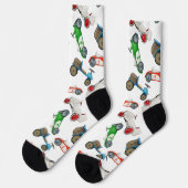 Vintage-Rennwagen-Muster Socken (Linkes Detail)