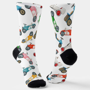 Vintage-Rennwagen-Muster Socken