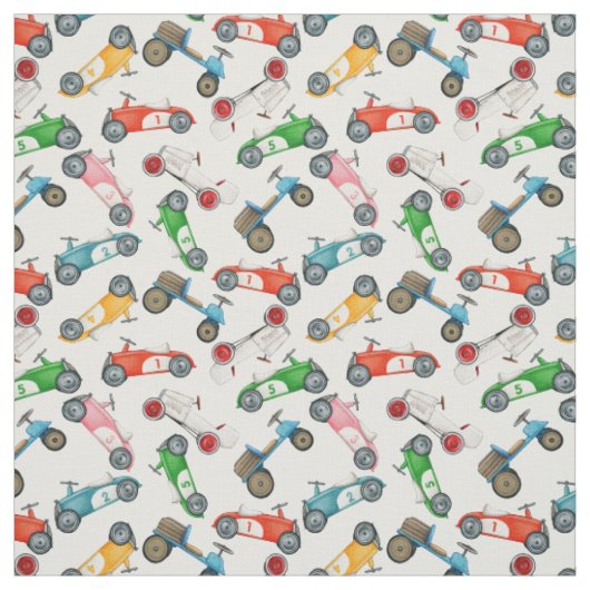 Vintage-Rennwagen-Muster Stoff (Muster)