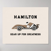 Vintage-Rennwagen Neutrale Jungen Custom Poster (Vorne)