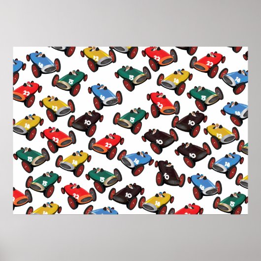 Vintage Rennwagen Poster (Vorne)