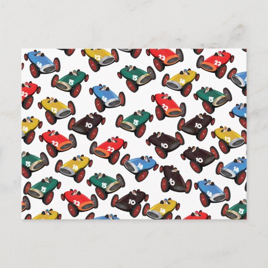 Vintage Rennwagen Postkarte (Vorderseite)