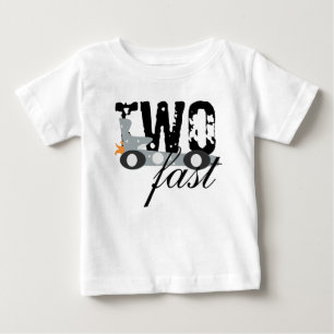 Vintage-Rennwagen Staubblau Turning Two Baby T-shirt