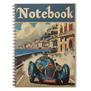 Vintage Rennwagenküste Südfrankreich Notizblock