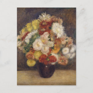 Vintage Renoir Bouquet Chrysanthemas Postkarte