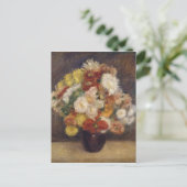 Vintage Renoir Bouquet of Chrysanthemums Feiertagspostkarte (Stehend Vorderseite)