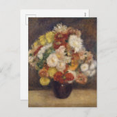 Vintage Renoir Bouquet of Chrysanthemums Feiertagspostkarte (Vorne/Hinten)