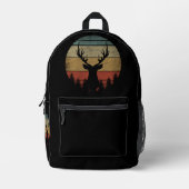 Vintage Rentier-Silhouette Bedruckter Rucksack (Vorderseite)