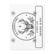 Vintage-Rentier-Weihnachts-Familien-Rücksendeadres