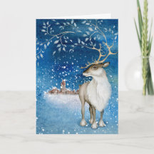 Vintage-Rentier-Weihnachtskarte
