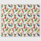 Vintage Rentiere mit Skarabäen Geschenkpapier (Flach)