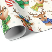 Vintage Rentiere mit Skarabäen Geschenkpapier (Rolleneckpunkt)