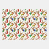 Vintage Rentiere mit Skarabäen Geschenkpapier Set (Vorderseite)