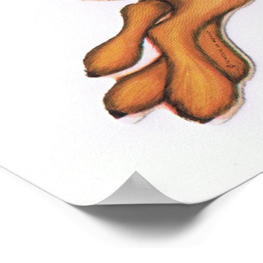 Vintage Rentiere/niedlich Poster (Ecke)