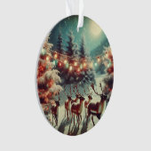 Vintage Rentiere und Weihnachtsbeleuchtung persona Ornament (Vorderseite)