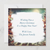 Vintage Rentiere und Weihnachtsleuchten Karte (Rückseite)