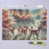 Vintage Rentiere und Weihnachtsleuchten Seidenpapier (Handwerk)