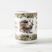 Vintage Rentiere und Weihnachtswagen Kaffeetasse (Mittel)