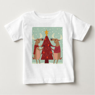 Vintage Rentierweihnachtszeit Baby T-shirt