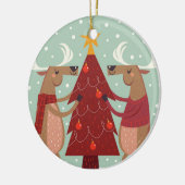 Vintage Rentierweihnachtszeit Keramikornament (Links)