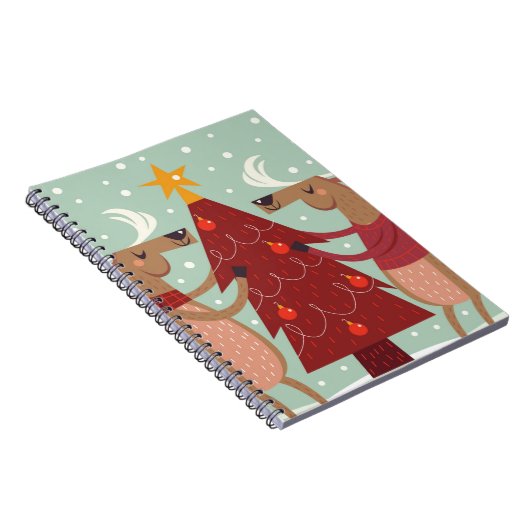 Vintage Rentierweihnachtszeit Notizblock (Rechte Seite)