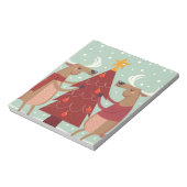 Vintage Rentierweihnachtszeit Notizblock (Rotiert)