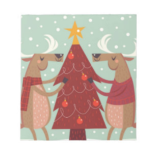 Vintage Rentierweihnachtszeit Notizblock