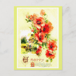 Vintage Reproduktion Ein Bouquet Wünsche Postkarte