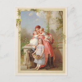 Vintage Reproduktion von Mutter und Kind Postkarte