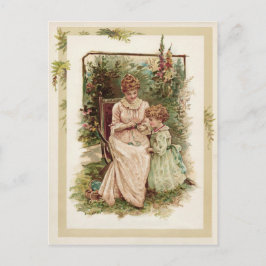 Vintage Reproduktion von Mutter und Kind Postkarte