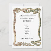 Vintage Reptilien, Schlangen oder Hühner Einladung (Vorderseite)