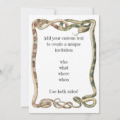 Vintage Reptilien, Schlangen oder Hühner Einladung (Rückseite)