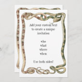 Vintage Reptilien, Schlangen oder Hühner Einladung (Vorne/Hinten)