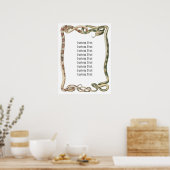 Vintage Reptilien, Schlangen oder Hühner Poster (Küche)