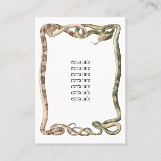 Vintage Reptilien, Schlangen oder Hühner Visitenkarte (Rückseite)